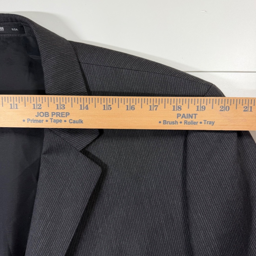 BOSS Hugo Boss Blazer Mens 48R Charcoal Grey Pinstripe The Grand/Central Wool - Picture 8 of 11